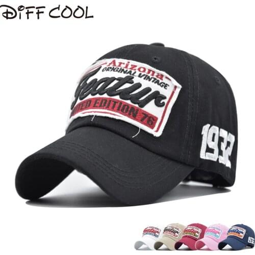 [DIFF COOL]Mens fashion baseball cap embroidery rebound cap ladies cotton casual mesh cap hat unisex racket wholesale
