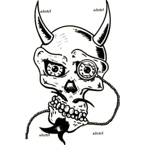 Devil Skull Waterproof Temporary Tattoo Sticker Men Fake Tattoo The Flash Temporary Tatoo Team Bride Tatuagem Tatuajes