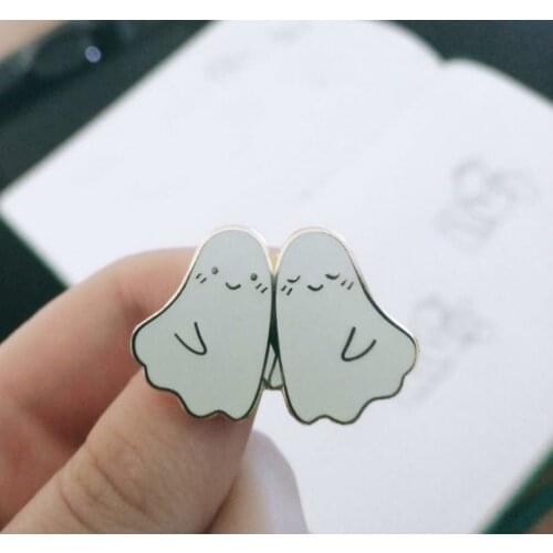 Halloween Cute Glow In The Dark Ghosts Enamel Pins Lapel Pin Badge Brooch