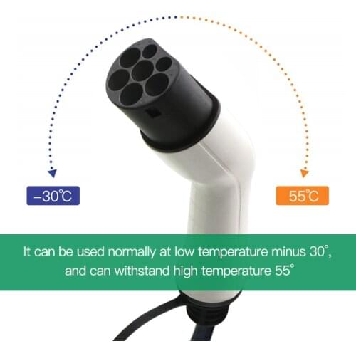 EV Charging Plug for Electric Car 32A Type 2 IEC 62196-2 Male Connector Portable EV Charger Adapter
