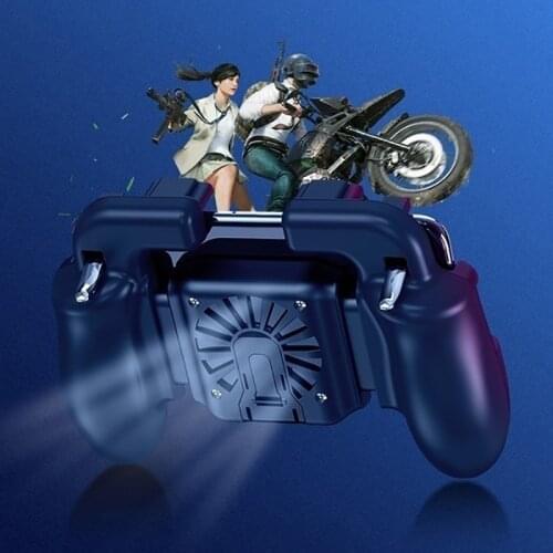 3 In 1 H5 Mobile GamePad Cooler Cooling Fan Fire PUBG Mobile Game Controller Gamepad Joystick Metal L1 R1 Trigger for iPhone 7/X