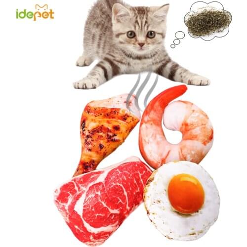 Pet Cat Toy Plush Canvas Bite Toys Catnip Cat Cite Vocal Creative Simulation Vegetable Chicken Bone Toy Chew Squeak Toy