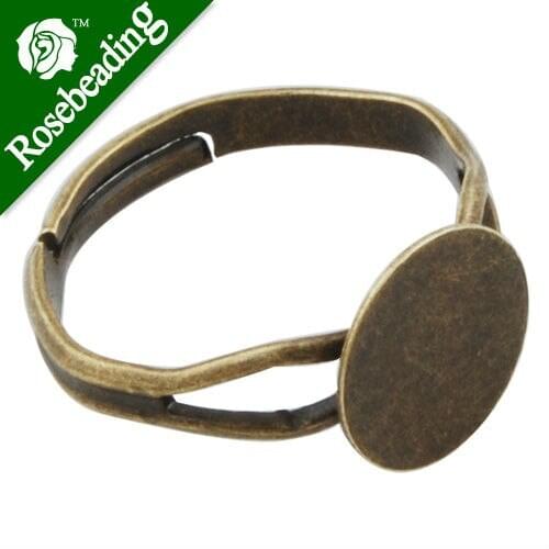 Antique Bronze plated Adjustable Ring Blanks Base With 10MM Blank Pad,ring setting,adjustable ring blanks,Sold 50PCS Per Package