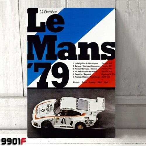 Le Mans 1979 Racing Car 24 Hour Metal Tin Sign Home Garage Man Cave Pub Bar Wall Decor Wall Poster(20cmx30cm)