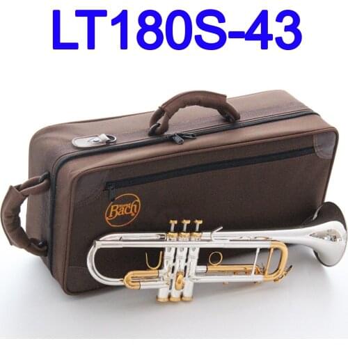 New MFC Bb Trumpet LT180S-43 Silver Plated Gold Keys Music Instruments Profesional Trumpets Student Included Case Mouthpiece
