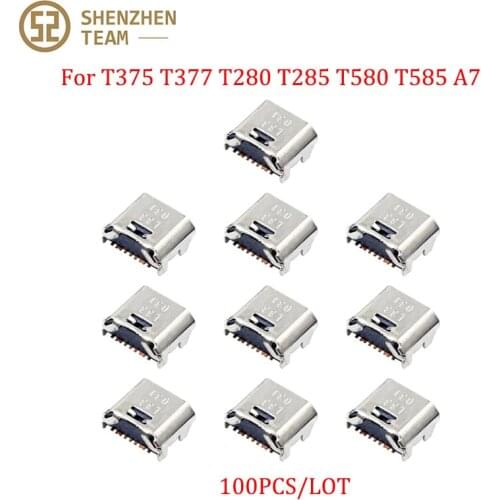 SZteam 100Pcs/Lot Micro USB Charging Port Connector Socket For Samsung Galaxy Tab E 8.0 T375 T377 T280 T285 T580 T585 A7
