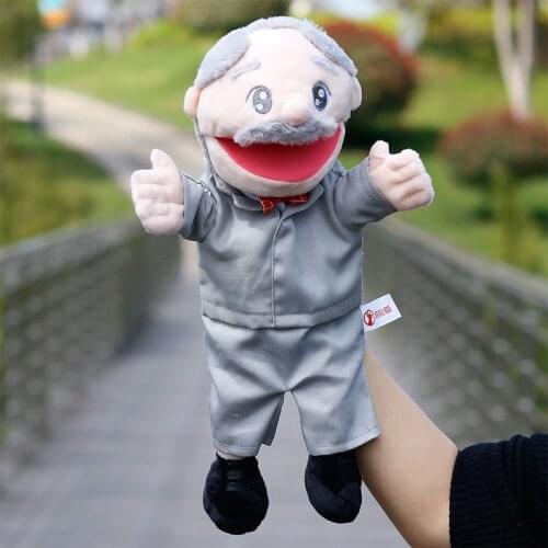 Family gentry Plush Puppets soft grandpa Dad finger glove hand educational bed story learning Funny girls toys boys finger dolls