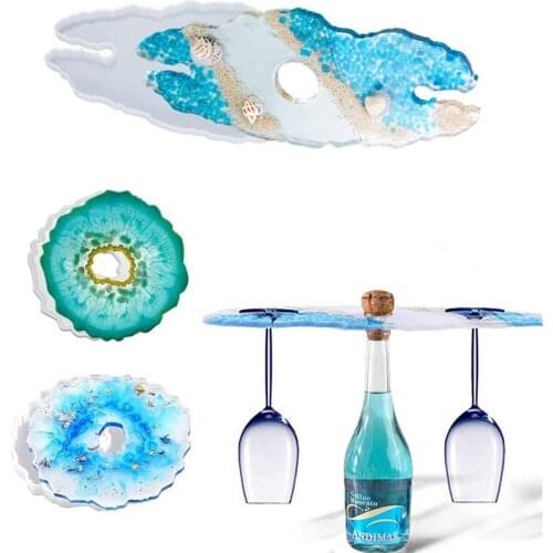 Resin Molds Silicone,3 Coaster Molds and Wine Rack Mold Resin Kit Cups Mats,Wine Glass Holder, Wine Butler, Wine Caddy, Home De