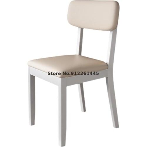 Nordic solid wood dining chair home stool backrest chair light luxury simple soft package study small apartment dining dining ta