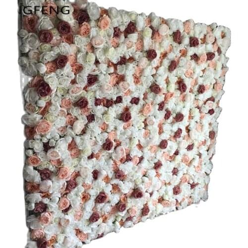 TONGFENG 10pcs/lot Artificial silk rose peony 3D flower wall wedding backdrop decoration Table centerpiece decoration MIXCOLOR