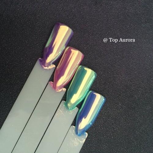 TOP Aurora Neon Pigment Powder Chameleon Mermaid Powder Super Mirror Effect Unicorn Chrome Nail Rainbow Dust Nail Art DIY