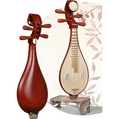 Traditional Liuqin Lignum vitae Liu Qin Chinese Lute Mandolin Red sandalwood
