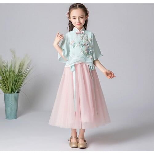 Chinese style Girl Wedding Flower Girls Dress Princess Party Pageant Formal Dress Prom Girl Wedding Dress Chinese New Year Dress
