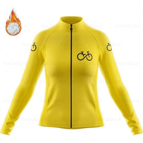 Women 2021 Winter Fleece Cycling Jersey Long Sleeve Bicycle Clothese Outdoor Sports MTB Bike Warm Clothing Ropa Ciclismo Mujer