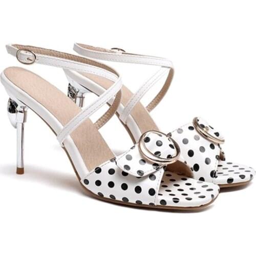 2020 New Arrival Sexy Ofice Lady Shoes Dress up Open Toe Stiletto High Heels Ankle Strap Summer Sandals Womens Shoes