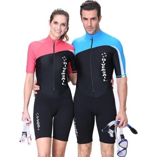 Women men Wetsuit Jumpsuits Swimwear quick dry Diving Suit UV Protection Short sleeve Swimsuit Sports Sailing Surf Beach clothes