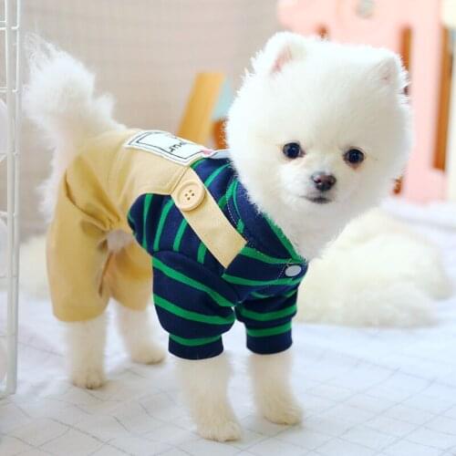 Dog Clothes Striped Rabbit Ear Bib Pets Outfits Warm Clothes for Small Dogs Costumes Coat Jacket Puppy Shirt Dogs