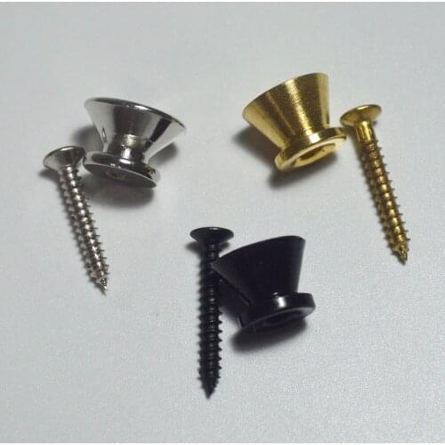 1 Pair Guitar Straplock for Acoustic Electric Guitar Bass Gold Silver Black Strap Lock
