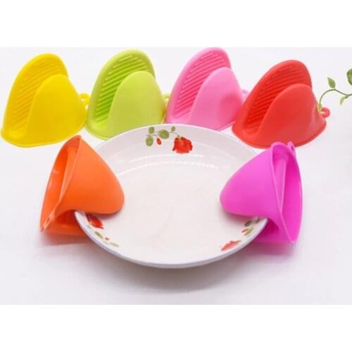 1PCS Silicone Kitchen Baking Oven Heat Resistant Insulation Grips Bowl Pot Clips Microwave Oven Mitts Non Stick Anti-slip Clips