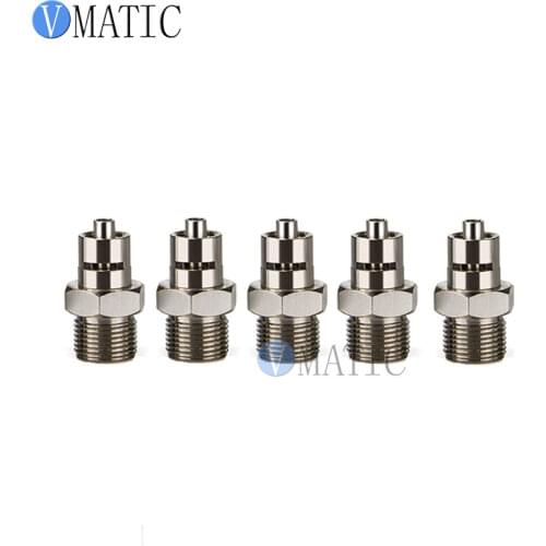 10pcs Stainless Steel 1/4" 1/8" Inch Threaded Luer Lock Fitting Connector Double Screw Adapter For Pneumatic Valve Robot Machine