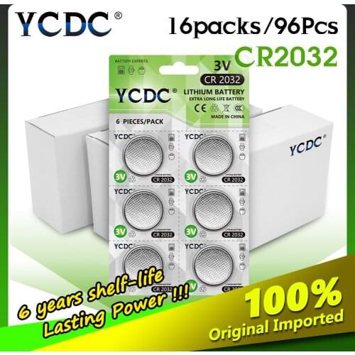 3V 96pcs CR2032 CR 2032 li ion lithium Button Coin Batteries BR2032 DL2032 ECR2032 for PDA remote control electronic instrument