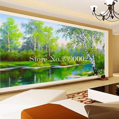 5D DIY Diamond Painting Landscape Full Diamond Embroidery European Forest Square Diamond Mosaic Gardens And Rivers Cross Stitch