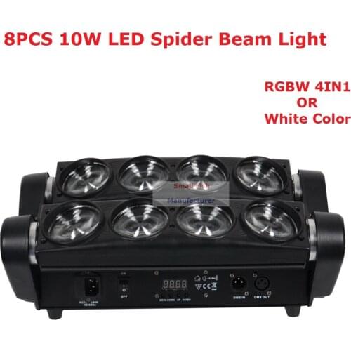 Free Shipping RGBW 4IN1 Led Spider Beam Light High Quality 8X10w Bar Beam Moving Head Stage Light For Party Wedding Nightclubs