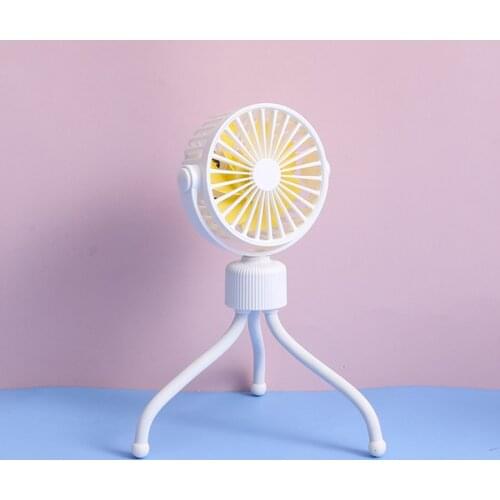 Silent Handheld Mini Portable Hanging Octopus Shape Cooling Fan Outdoor Baby Stroller USB Rechargeable Desktop Stand Adjustable