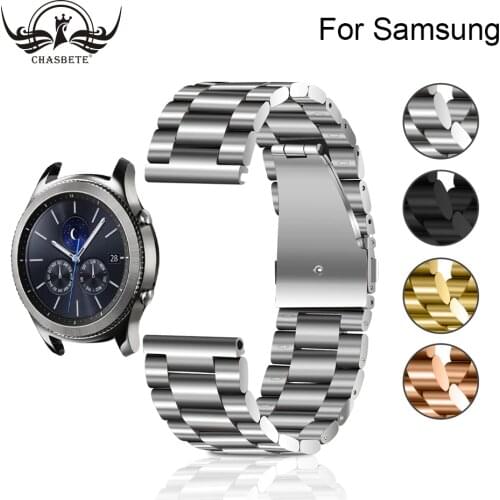 Stainless Steel Watchband for Samsung Classic/Frontie Gear S3 R770 R760 20mm 22mm Quick Release Band Metal Strap Wrist Bracelet