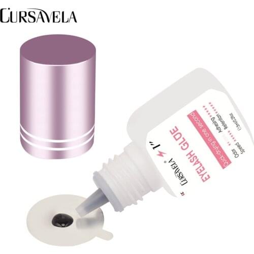 CURSAVELA Professional Extension Lashes Glue 5ML Quick Dry Strong Adhesive No Odor Premade Ellipse Lashes Korea Glues Vendor