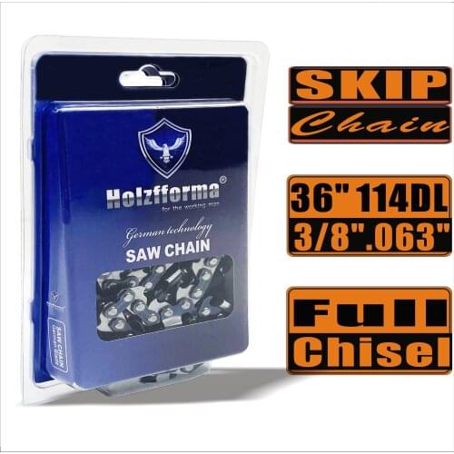 Farmertec Made Skip Chain Full Chisel 3/8 .063 36inch 114DL Chainsaw Saw Chain Top Quality German Blades and Links