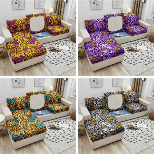 Butterfly Sofa Seat Cushion Cover Leopard Fabric Sofa Seat Cover For Corner Sofa Furniture Protector Couch Sofa Covers
