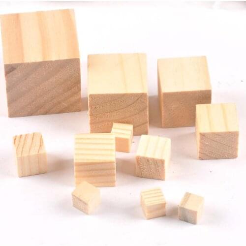 50pcs 10-40mm Wooden Crafts foursquare Pieces Scrapbooking Crafts wood decoration for Home Decoration no hole M2185X