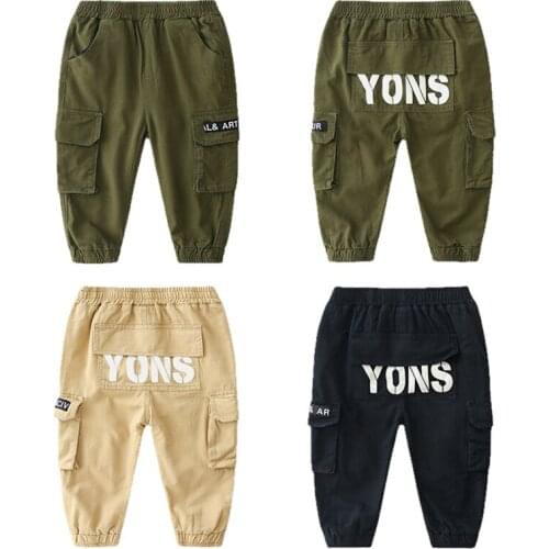 2021 New Spring Autumn 2 3 4 5 6 7 8 10 Years Clothes Childrens Trousers Big Pocket Elastic Long Baby CargoPants For Kid Boys