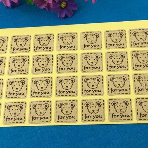 300PCS/Lot square 2.5X2.5cm Printed"For you"Sticker Labels paper Adhesive Labels sealing Stickers packaging For Jewelry/Box/Bag