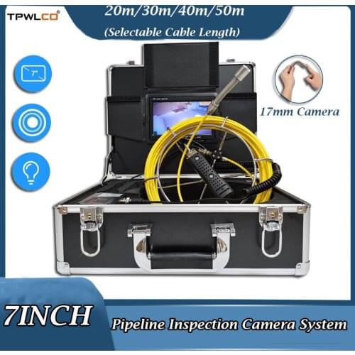 With DVR Function 7inch Pipeline Wall Underwater Inspection Camera System 20-50m 17mm Endoscope Camera Head IP68 Waterproof