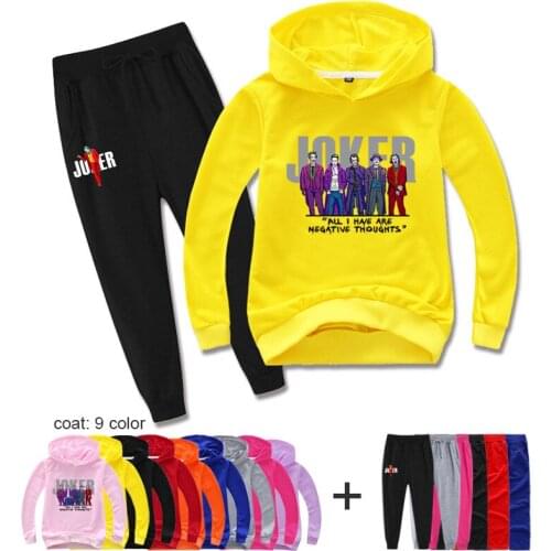New Halloween profile picture Role Play joker Clothing Set Kids Hoodies + Trousers 2pcs Suit Boys Tracksuit Girls Casual Outfits