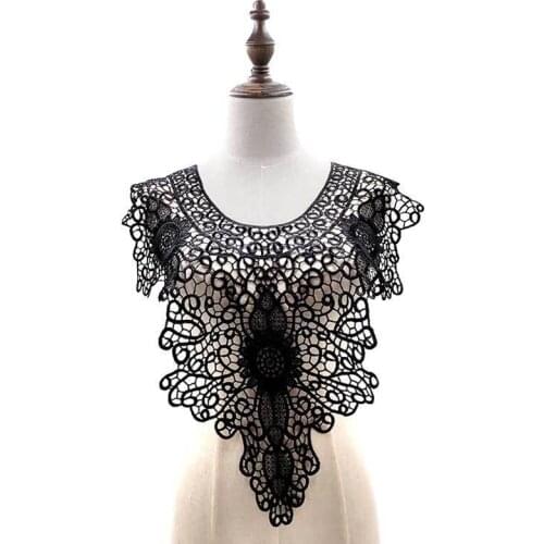 20 pcs Lace Collar White Black Beautiful Flower Embroidery Venise Lace Applique Trim Lace Fabric Sewing Supplies Lace Neckline