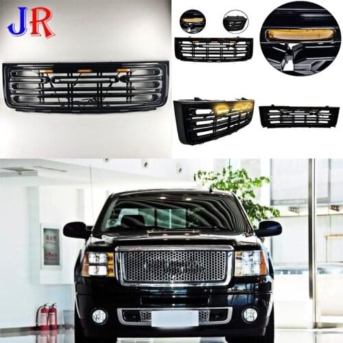 Buy Buy Buy Led Front Racing Grille Fit for GMC Sierra 1500 2007 2008 2009 2010 2011 2013 Front Upper Grill Gloss Black Grille