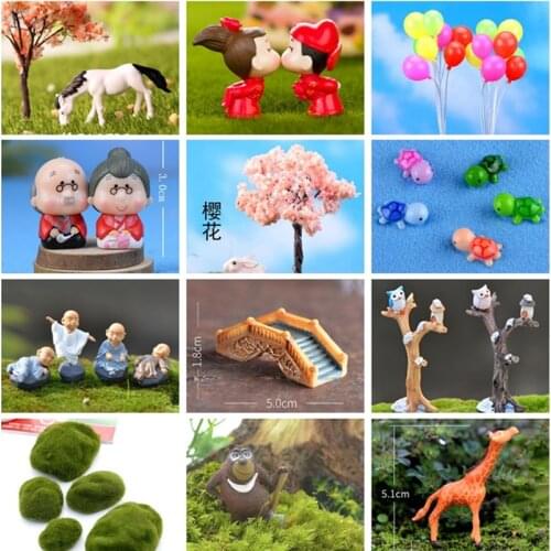 Multi Style Miniature Ornament DIY Fairy Garden Micro Dollhouse Plant Pot Decor Bonsai Terrarium Ornament DIY Miniature Garden