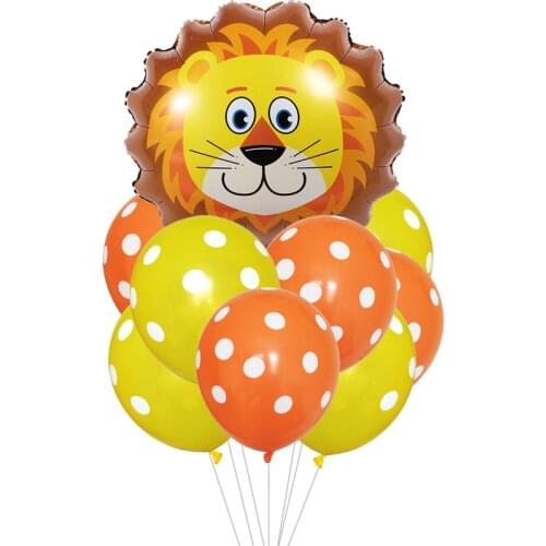 Latex Foil Animal Balloon Set Jungle Safari Animal Ballon Happy Birthday Party Decor Woodland Forest Theme Balon Lion