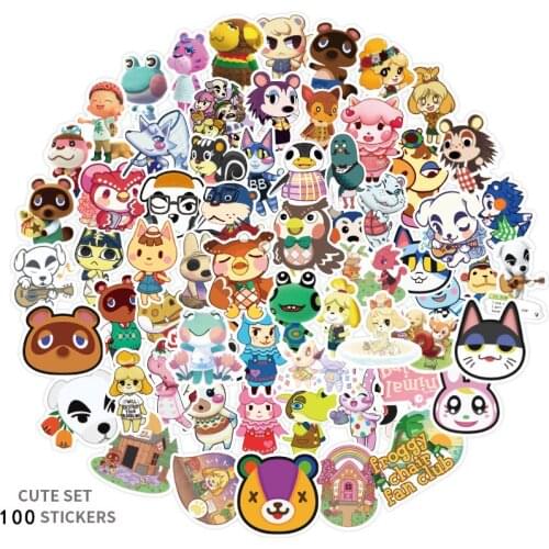 100PCS Animal Crossing Game Graffiti Stickers DIY Motorcycle Luggage Guitar Skateboard Cool Decal Stickers Toy Gift for Kid