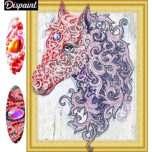 Dispaint Special Shape Diamond Embroidery Animal DIY Diamond Painting Horse Cross Stitch Picture Of Rhinestone 3D GIft 40x50
