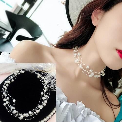 2021 Trendy Layered Pearl Necklace for Women Baroque Pearls 4-8Mm 5 Rows Bohemia Handmade Jewelry Fashion Wedding Party Gift