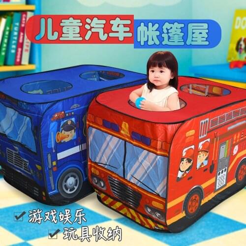 Kids Children Tent Popup Play Tent Baby Outdoor Foldable Playhouse Fire Truck Police Car Game House Bus Tent Indoor Outdoor toy