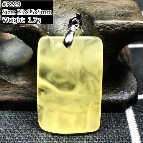 Natural Yellow Amber Pendant Jewelry For Woman Man Crystal Beads Luck Love Gift Rectangle Stone Silver Necklace Pendant AAAAA
