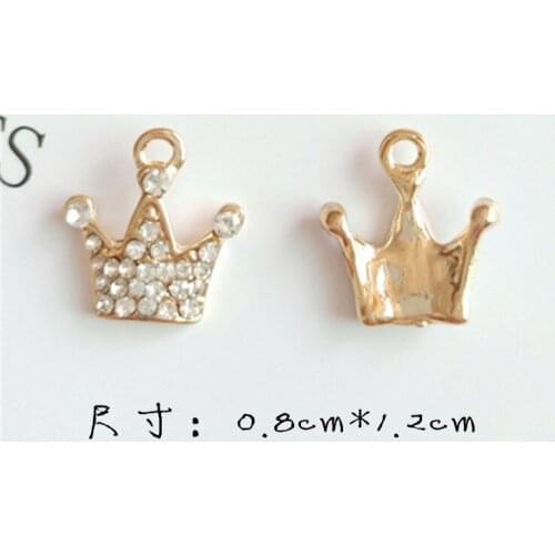 20pcs/lot bling crown size 8x12mm pendant alloy with Rhinestone charm DIY accessories of earring headdress handmade fitting