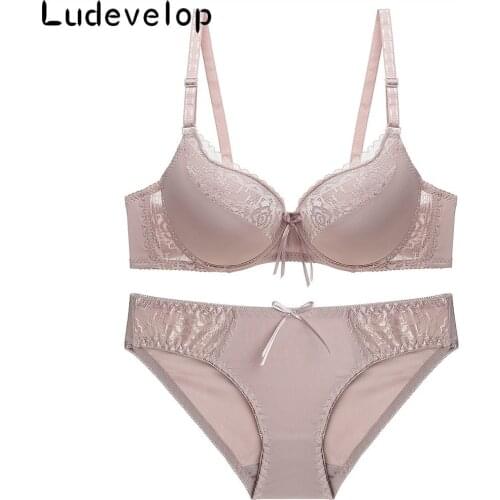 Luxury Sexy Plus Size Intimates Push Up Bra Set Underwear Floral Embroidery Lace Women Bra Panty Sets