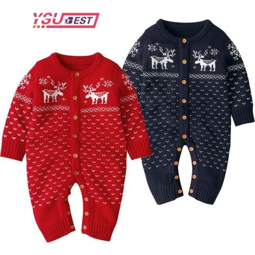 Christmas Newborn Baby Romper Autumn Winter Christmas Deer Print Baby Girls Clothes Jumpsuit For Unisex Baby Clothes Clothes