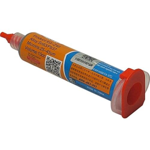 10cc Needle Shaped Xg z40 Solder Paste Flux Sn63 Pb37 25 to 45um Syringe to Mobile Phone BGA Repairing